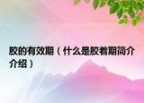 膠的有效期（什么是膠著期簡介介紹）