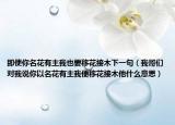 即使你名花有主我也要移花接木下一句（我哥們對(duì)我說(shuō)你以名花有主我便移花接木他什么意思）