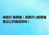 吳蔚升 陳蔚強(qiáng)（吳蔚升\陳蔚強(qiáng)拿過公開賽冠軍嗎）