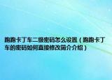跑跑卡丁車二級密碼怎么設置（跑跑卡丁車的密碼如何直接修改簡介介紹）