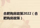合肥購(gòu)房政策2022（合肥購(gòu)房政策）