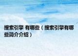 搜索引擎 有哪些（搜索引擎有哪些簡介介紹）