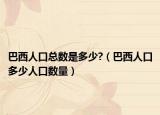 巴西人口總數(shù)是多少?（巴西人口多少人口數(shù)量）