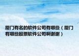 廈門有名的軟件公司有哪些（廈門有哪些股票軟件公司啊謝謝）