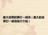 最大浪費(fèi)的事打一成語(yǔ)（最大的浪費(fèi)打一成語(yǔ)簡(jiǎn)介介紹）