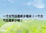一個(gè)大氣壓是多少毫米（一個(gè)大氣壓是多少帕）