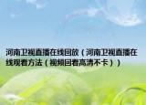 河南衛(wèi)視直播在線回放（河南衛(wèi)視直播在線觀看方法（視頻回看高清不卡））