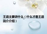 王道主要講什么（什么才是王道簡介介紹）