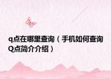 q點(diǎn)在哪里查詢（手機(jī)如何查詢Q點(diǎn)簡(jiǎn)介介紹）