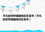 平凡的世界插曲純音樂(lè)名字（平凡的世界插曲純音樂(lè)名字）