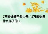 2萬泰銖等于多少元（2萬泰銖是什么樣子的）