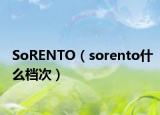 SoRENTO（sorento什么檔次）