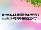 iphone11未激活前查詢序列號（apple110序列號查詢激活\
