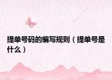 提單號(hào)碼的編寫(xiě)規(guī)則（提單號(hào)是什么）