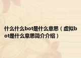 什么什么bot是什么意思（虛擬bot是什么意思簡(jiǎn)介介紹）