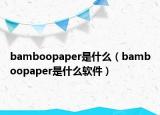 bamboopaper是什么（bamboopaper是什么軟件）