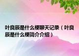 葉良辰是什么梗聊天記錄（葉良辰是什么梗簡(jiǎn)介介紹）