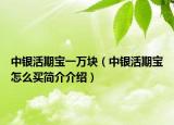 中銀活期寶一萬塊（中銀活期寶怎么買簡(jiǎn)介介紹）