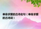 單身求愛的古詩名句（單身求愛的古詩詞）