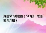 成語513關(guān)答案（513打一成語簡介介紹）