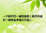 一個(gè)胖子打一城市名稱（胖子開(kāi)會(huì)打一城市名字簡(jiǎn)介介紹）