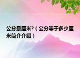 公分是厘米?（公分等于多少厘米簡介介紹）
