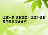 過(guò)猶不及 及的意思（過(guò)猶不及的及的意思簡(jiǎn)介介紹）