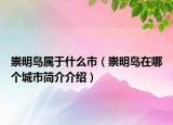 崇明島屬于什么市（崇明島在哪個城市簡介介紹）