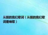 從前的我們歌詞（從前的我們歌詞是啥歌）