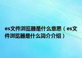 es文件瀏覽器是什么意思（es文件瀏覽器是什么簡介介紹）