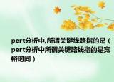 pert分析中,所謂關(guān)鍵線路指的是（pert分析中所謂關(guān)鍵路線指的是寬裕時間）