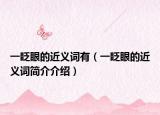 一眨眼的近義詞有（一眨眼的近義詞簡(jiǎn)介介紹）