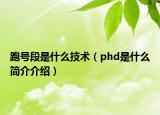 跑號段是什么技術（phd是什么簡介介紹）