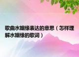 歌曲水姻緣表達的意思（怎樣理解水姻緣的歌詞）