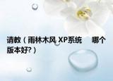 請教（雨林木風(fēng) XP系統(tǒng)     哪個版本好?）