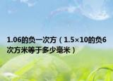 1.06的負一次方（1.5×10的負6次方米等于多少毫米）