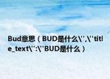 Bud意思（BUD是什么