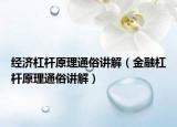 經(jīng)濟(jì)杠桿原理通俗講解（金融杠桿原理通俗講解）