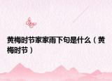 黃梅時節(jié)家家雨下句是什么（黃梅時節(jié)）