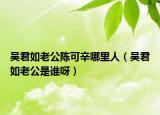 吳君如老公陳可辛哪里人（吳君如老公是誰呀）