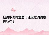 狂流歌詞啥意思（狂流歌詞的意思\