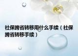 社?？缡∞D(zhuǎn)移用什么手續(xù)（社?？缡∞D(zhuǎn)移手續(xù)）