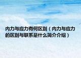 內(nèi)力與應(yīng)力有何區(qū)別（內(nèi)力與應(yīng)力的區(qū)別與聯(lián)系是什么簡介介紹）