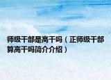 師級干部是高干嗎（正師級干部算高干嗎簡介介紹）