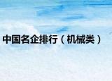 中國名企排行（機械類）