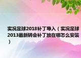 實況足球2018補丁導(dǎo)入（實況足球2013最新轉(zhuǎn)會補丁放在哪怎么安裝）