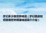 夢(mèng)幻多少級(jí)世界喊話（夢(mèng)幻西游如何使用世界頻道喊話簡(jiǎn)介介紹）