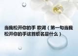 當我松開你的手 歌詞（第一句當我松開你的手這首歌名是什么）
