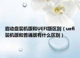 啟動(dòng)盤裝機(jī)版和UEFI版區(qū)別（uefi裝機(jī)版和普通版有什么區(qū)別）