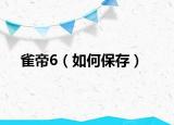 雀帝6（如何保存）